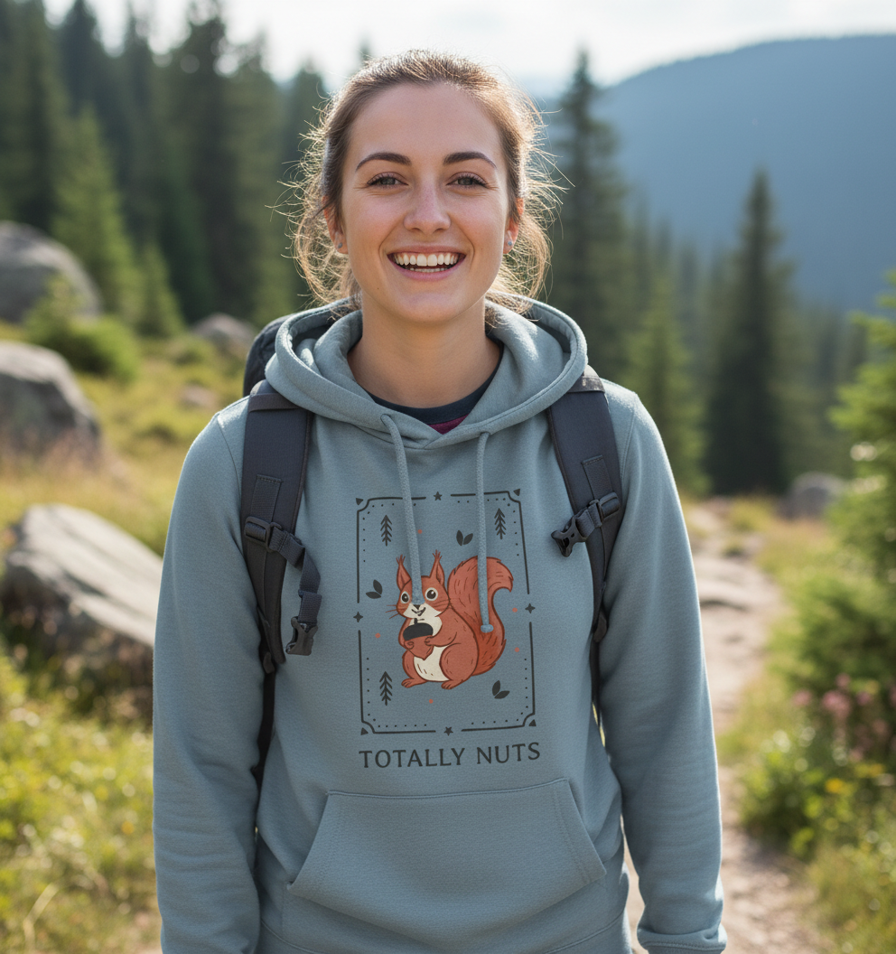 Stone Blue Printed Hoody Front