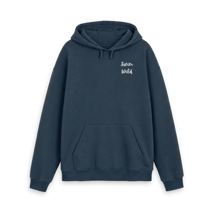 Navy Printed Hoody Front