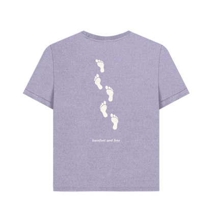 Lavender Printed T-shirt Back Eco-friendly organic cotton barefoot lifestyle shirt for women