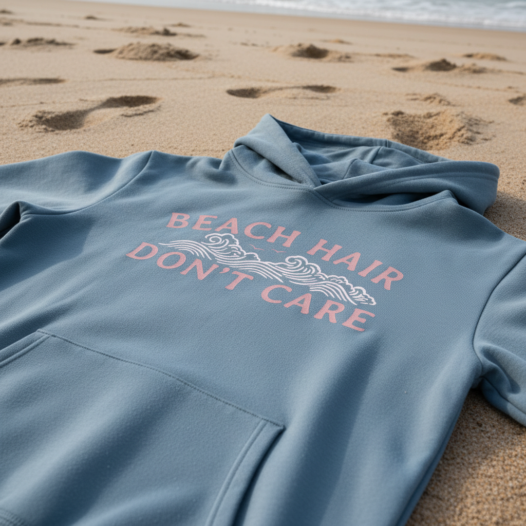 Beach Hair Don't Care Relaxed Fit women's ocean lover Hoodie 