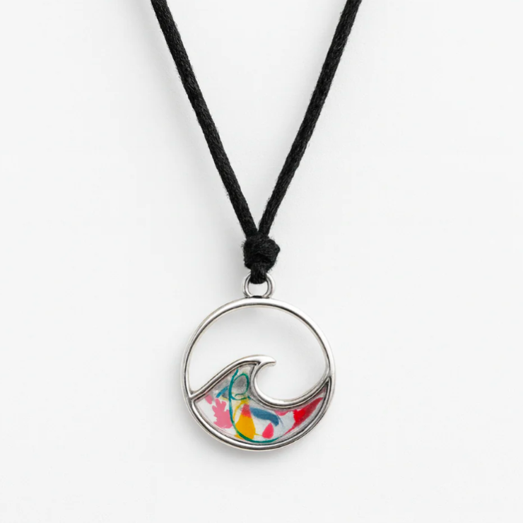 Sustainable Wave Necklace made from Beach Cleaned materials