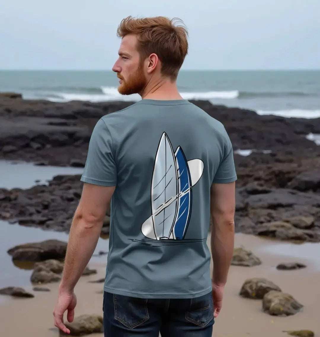 Board Meeting men’s surf t-shirt with surfboard back motif