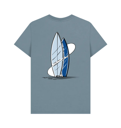 Eco-friendly men’s surf graphic tee organic cotton