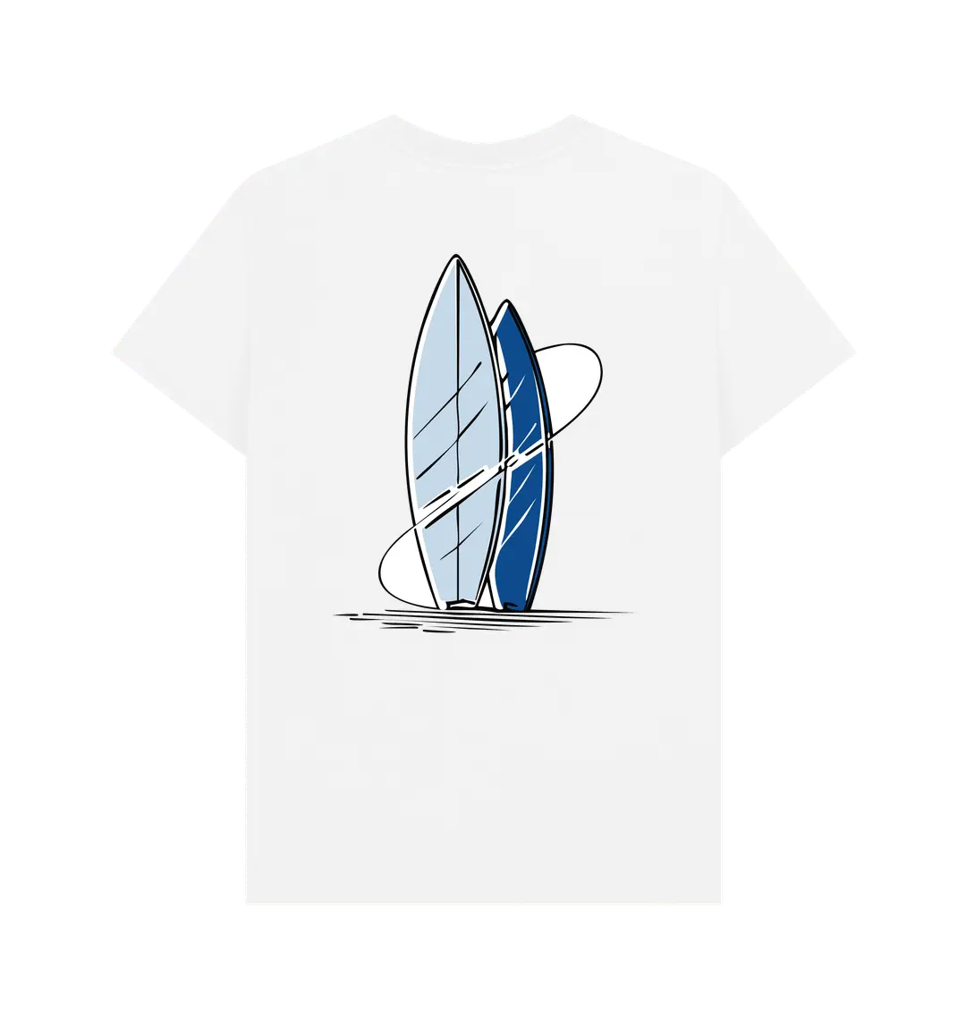 Surf lifestyle back print t-shirt with surfboards design