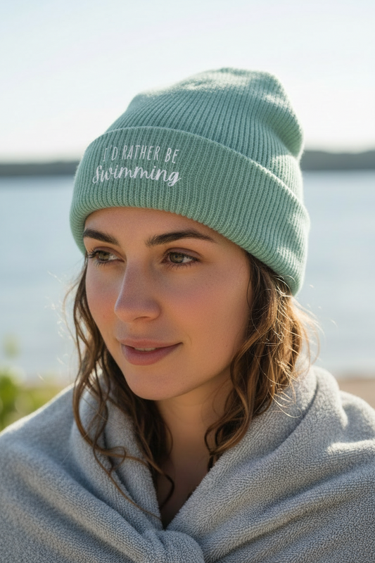 I'd Rather Be Swimming Organic Beanie Arvor Life