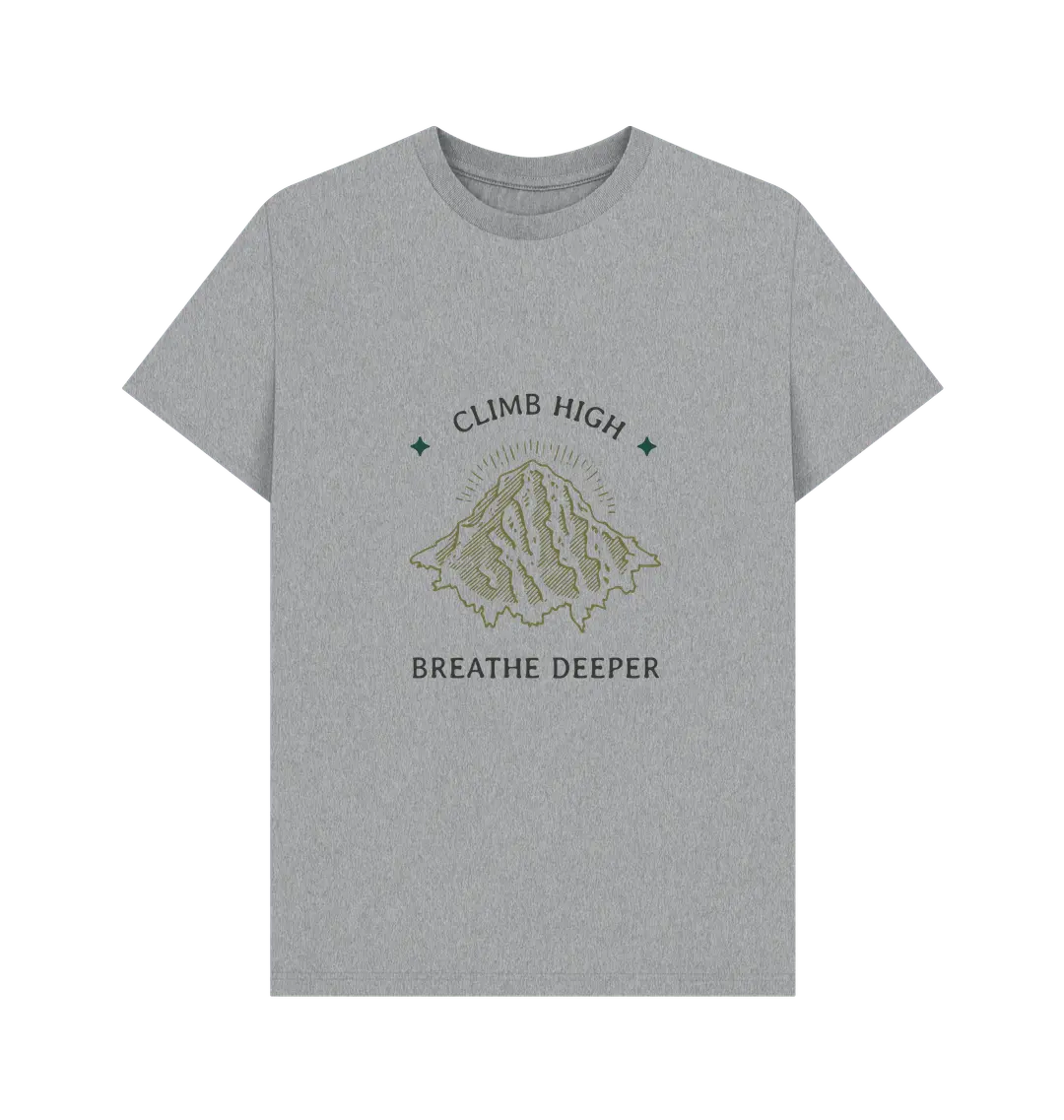 Athletic Grey Printed T-shirt Front Outdoor lifestyle men’s shirt with mountain graphic