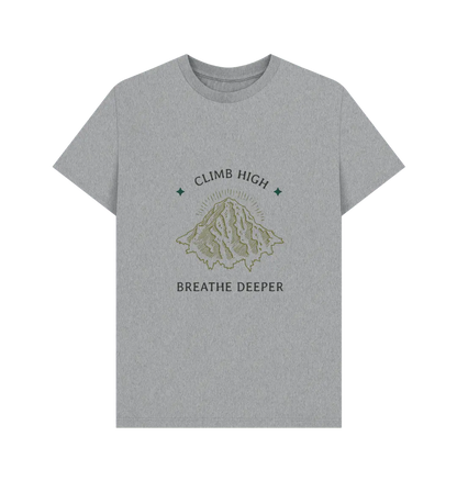 Athletic Grey Printed T-shirt Front Outdoor lifestyle men’s shirt with mountain graphic