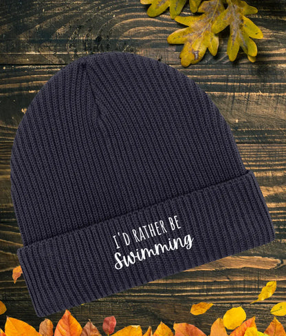 I'd Rather Be Swimming Organic Beanie Arvor Life