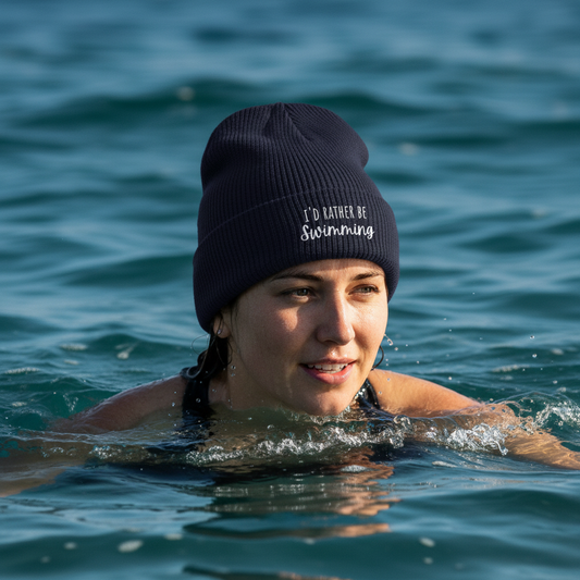 I'd Rather Be Swimming Organic Beanie Arvor Life