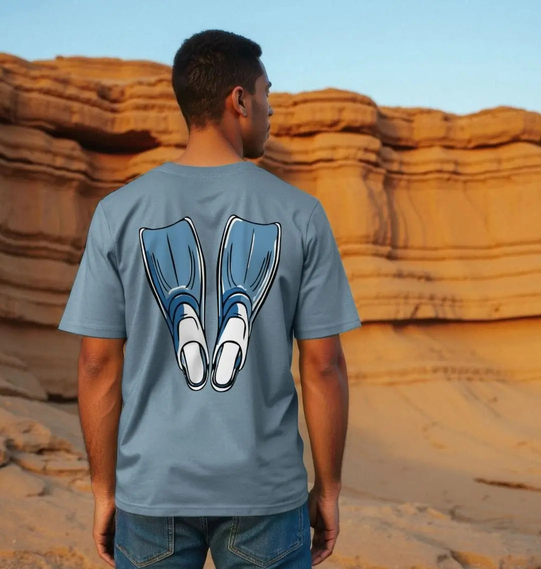 Sustainable snorkelling graphic tee for men ocean lifestyle