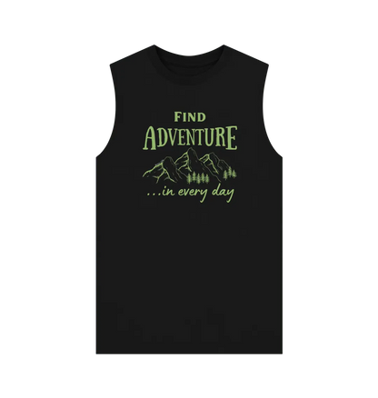 Find Adventure Mountain design men’s vest top eco-friendly clothing