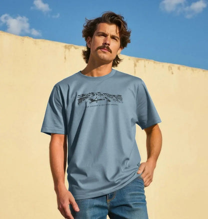 Inspirational road trip graphic tee for men eco-friendly cotton