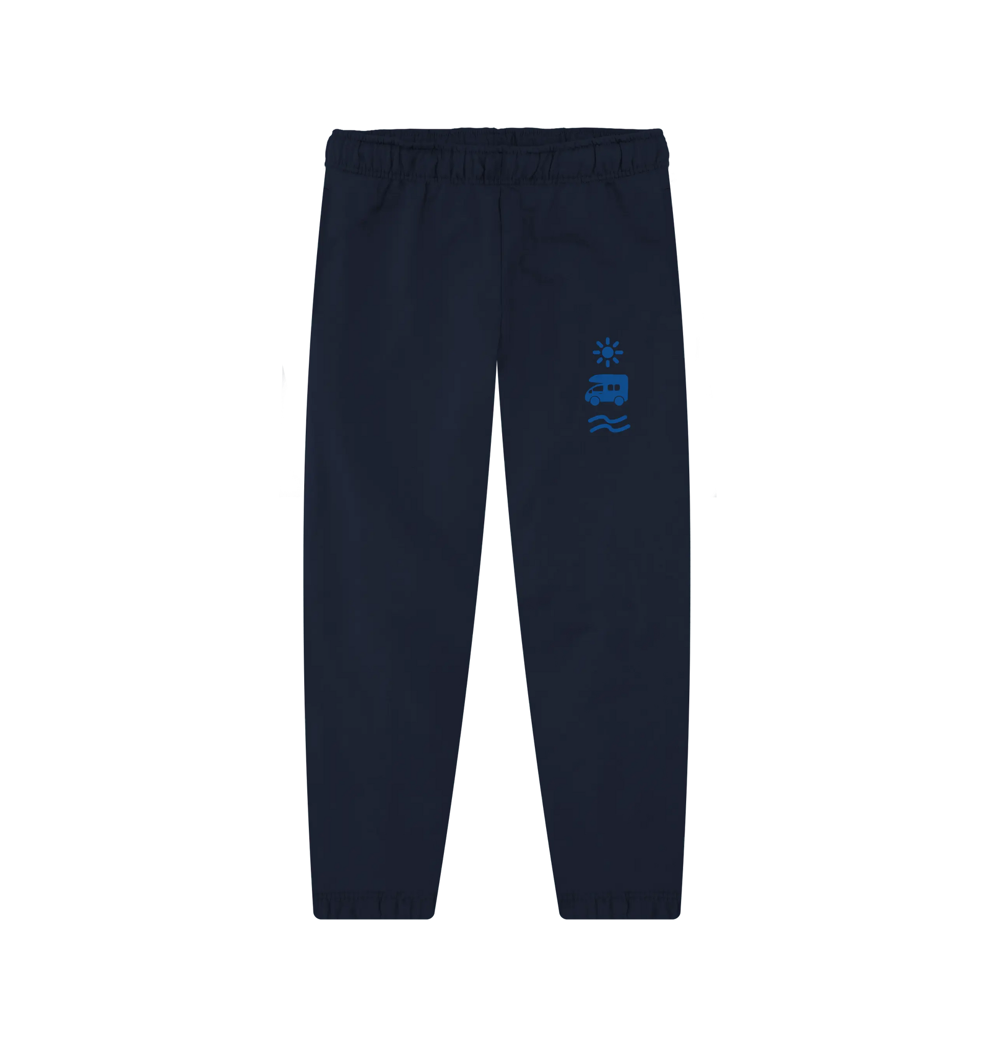 Fleece-lined jogging bottoms with beach, sun, and surf graphics for men enjoying coastal lifestyle and road trips