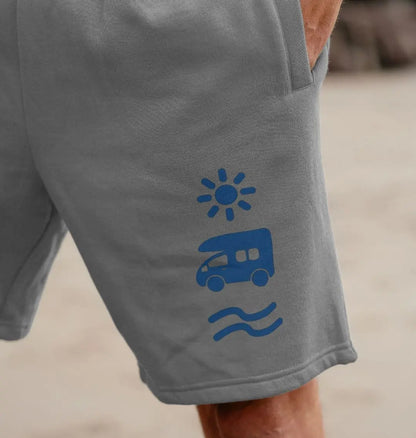 Coastal Drive men’s jogger shorts with van, sun and waves design