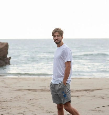 Coastal Drive men’s jogger shorts with van, sun and waves design