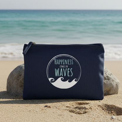 Happiness comes in waves accessory bag French Navy Bag Front