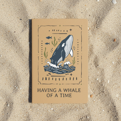 Having A Whale Of A Time Notebook Kraft Printed Notebook Front