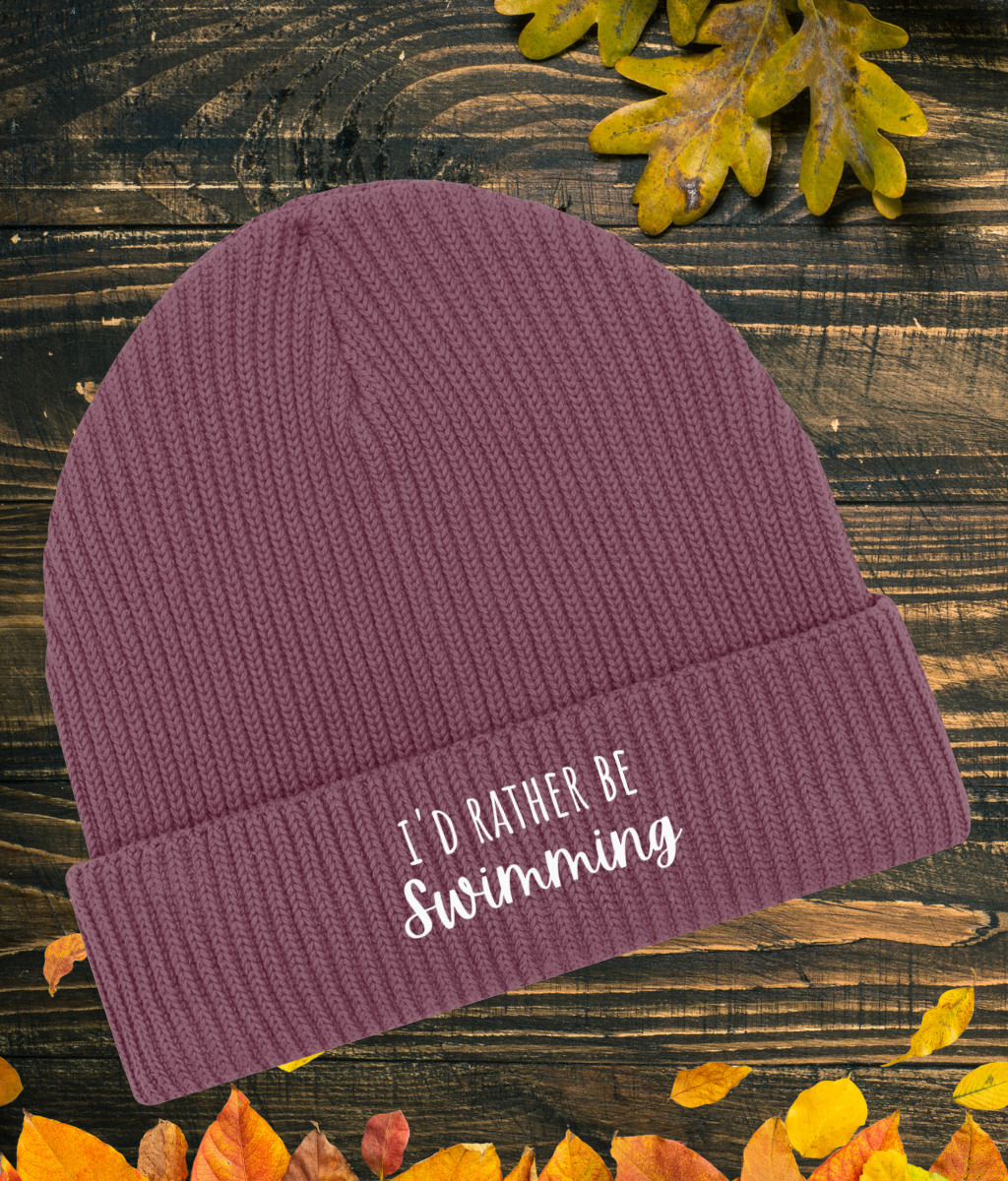 I'd Rather Be Swimming Organic Beanie
