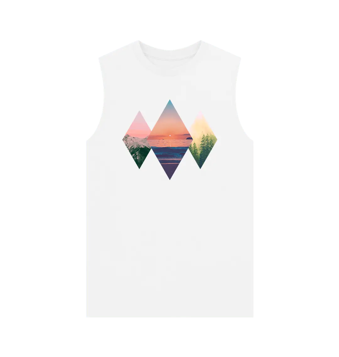 Sustainable men’s summer tank top with horizon design