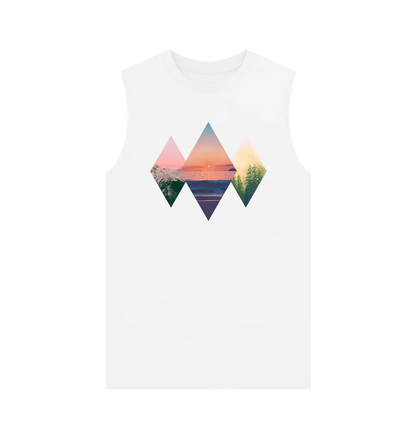 Sustainable men’s summer tank top with horizon design
