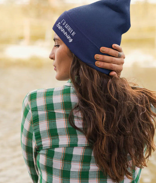 I'd Rather Be Swimming Organic Beanie Arvor Life