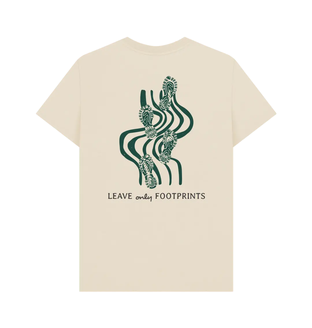 Oat Printed T-shirt Back Adventure men’s graphic tee with eco-conscious footprint design