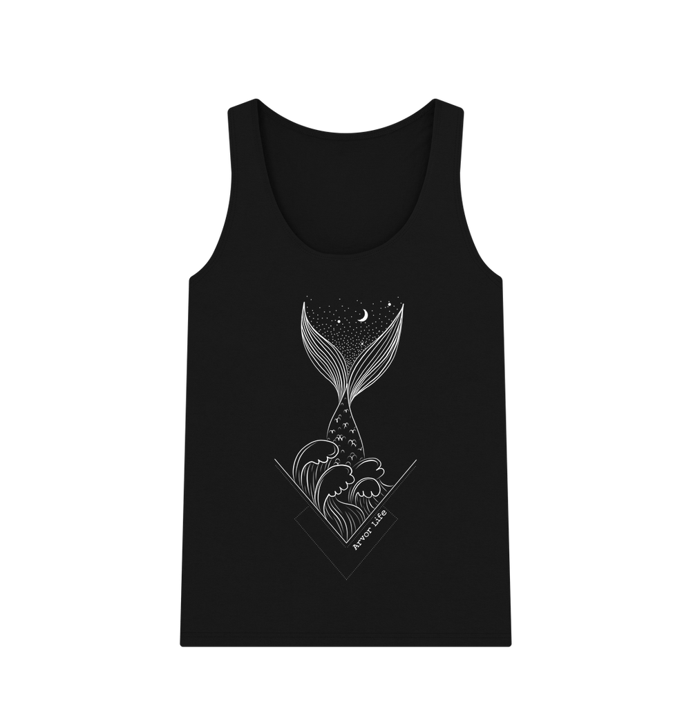Merfolk slogan women’s tank top for sea lovers Black