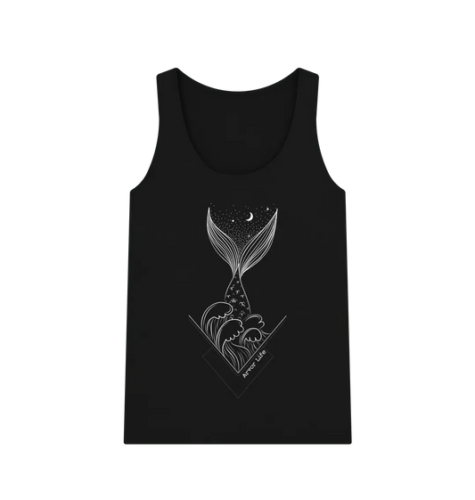 Merfolk slogan women’s tank top for sea lovers Black