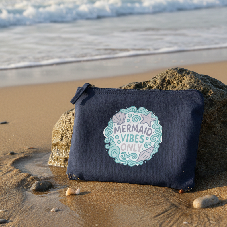 Mermaid Vibes Accessory Bag French Navy Bag Front