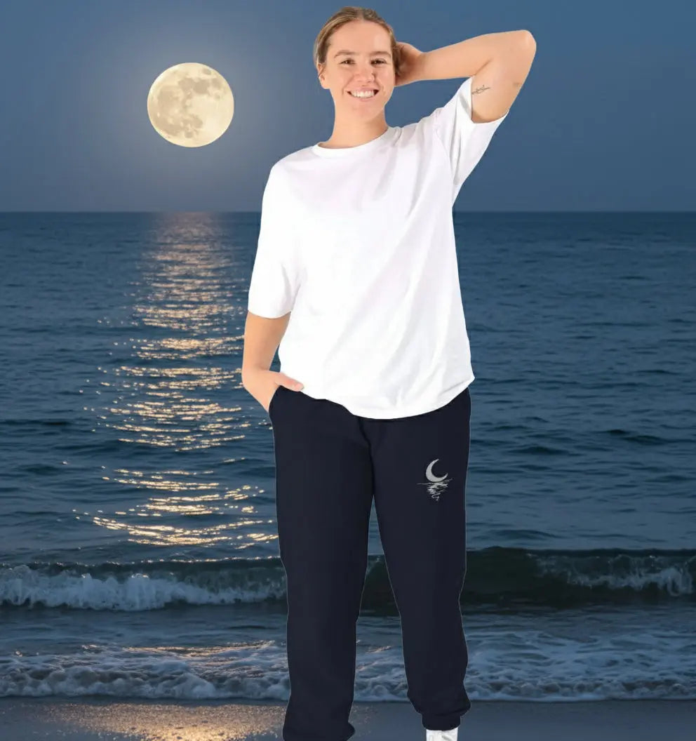 Moonlight design Warm fleece-lined women’s joggers perfect for camping and stargazing under the stars