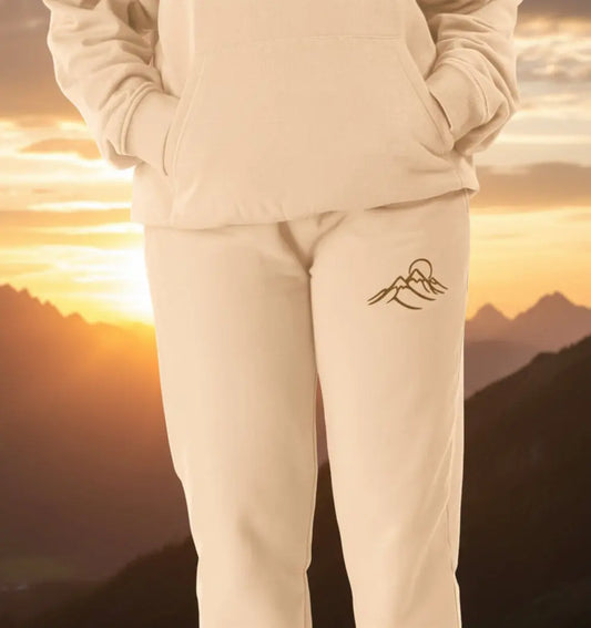 Mountain Sun Women’s Jogging Bottoms oat organic cotton fleece-lined joggers for women