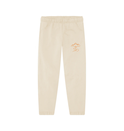 Women’s Mountain Trail organic cotton joggers ideal for outdoor adventure and hiking trips with mountain design