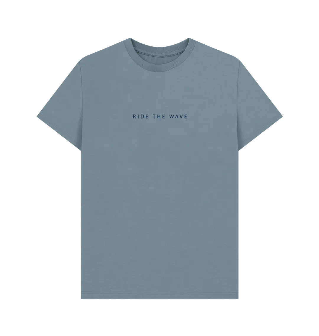 Sustainable surfing graphic tee for men ocean lifestyle clothing