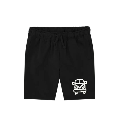 Black Printed Mens Shorts Front Campervan design for van life 