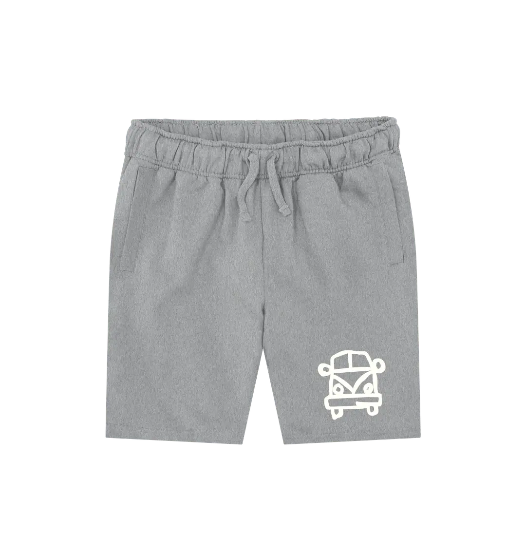 Athletic Grey Printed Mens Shorts Front Van Life Clothing