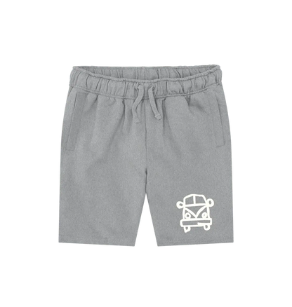 Athletic Grey Printed Mens Shorts Front Van Life Clothing
