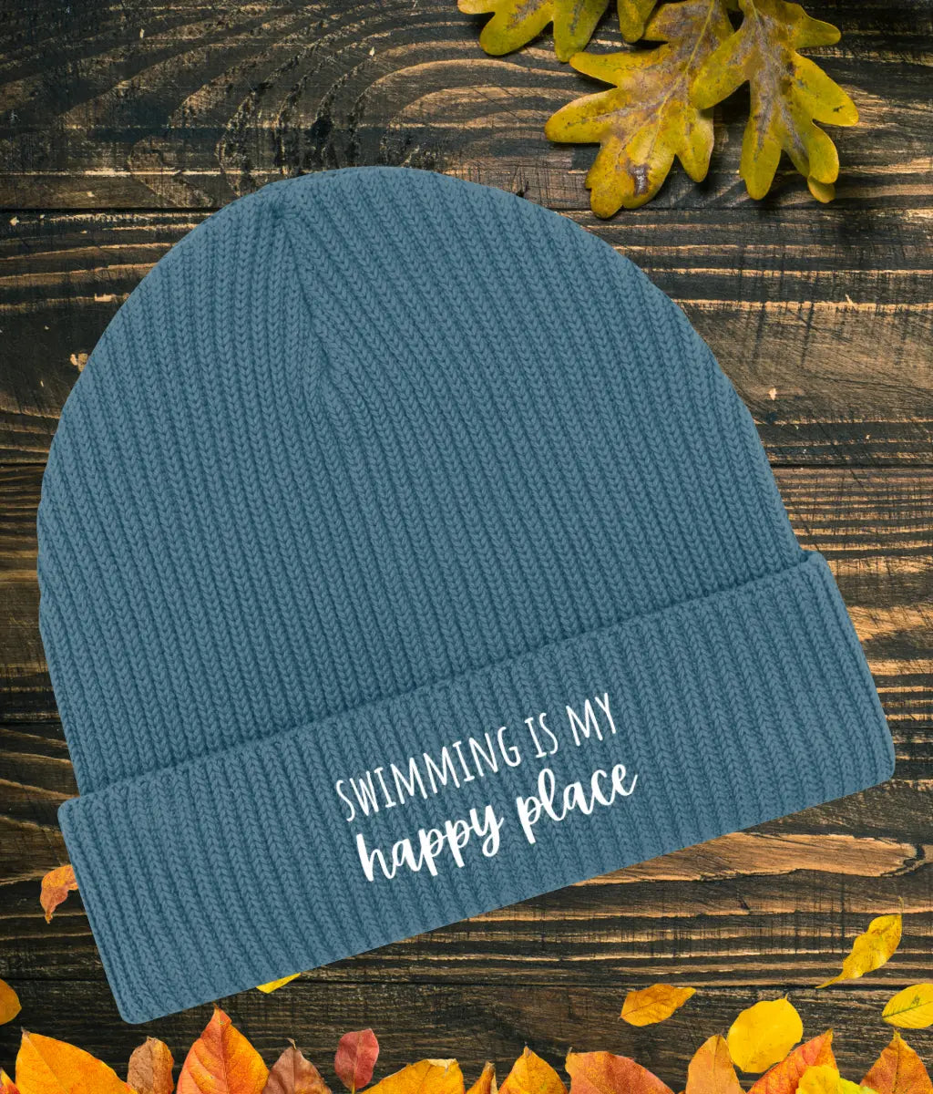 Swimming Is My Happy Place Organic Beanie Arvor Life