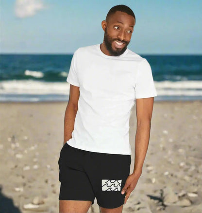 Swell men’s jogger shorts with wave design for beach lovers
