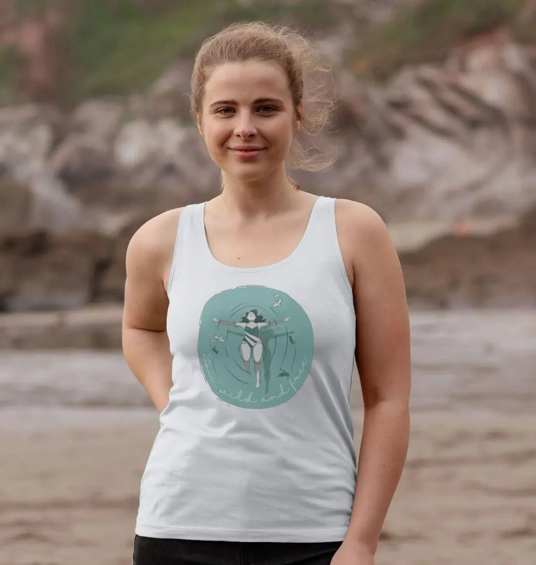 Swim Wild and Free Eco-friendly organic cotton vest top for wild swimming women 