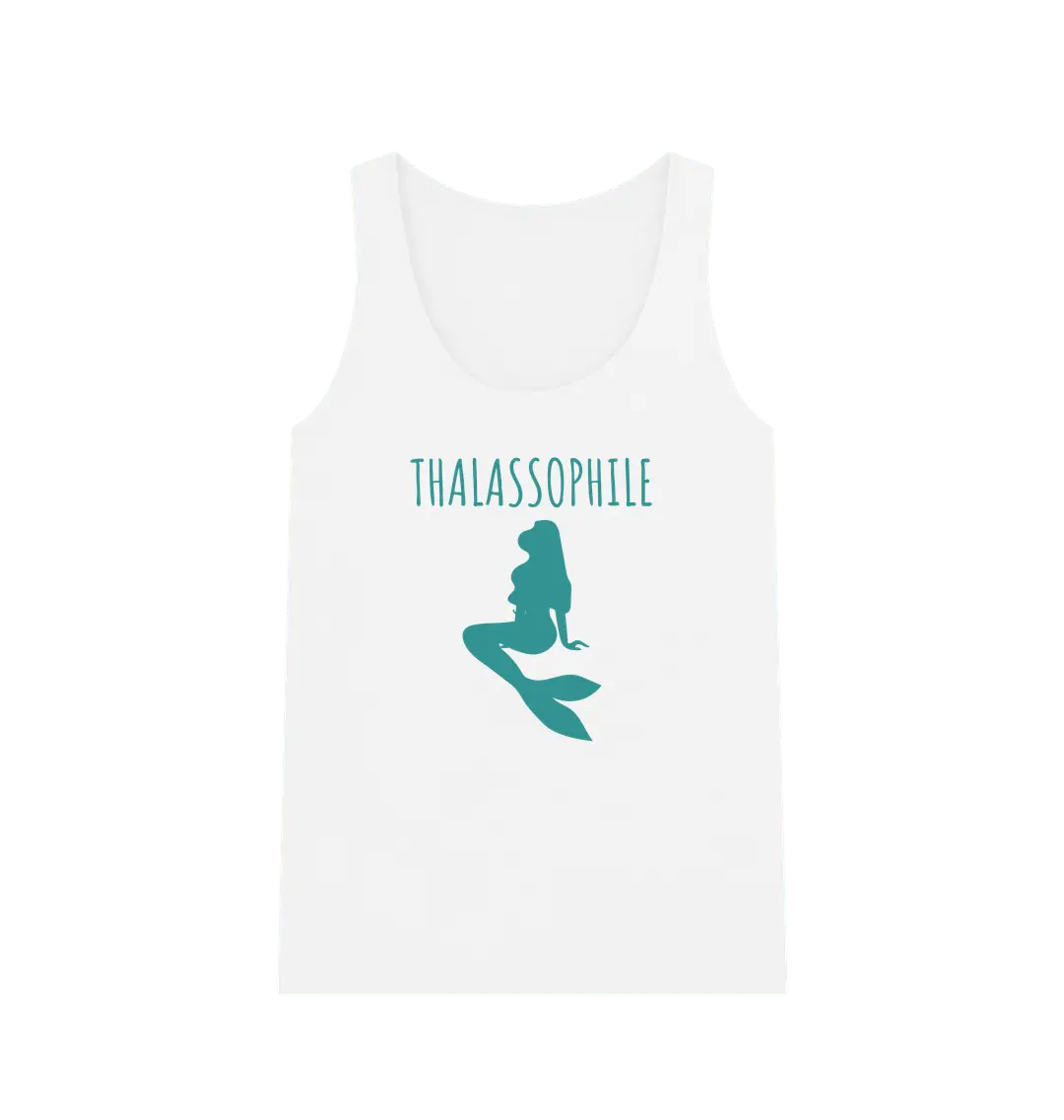 Thalassophile Eco-friendly organic cotton women’s vest with mermaid graphic