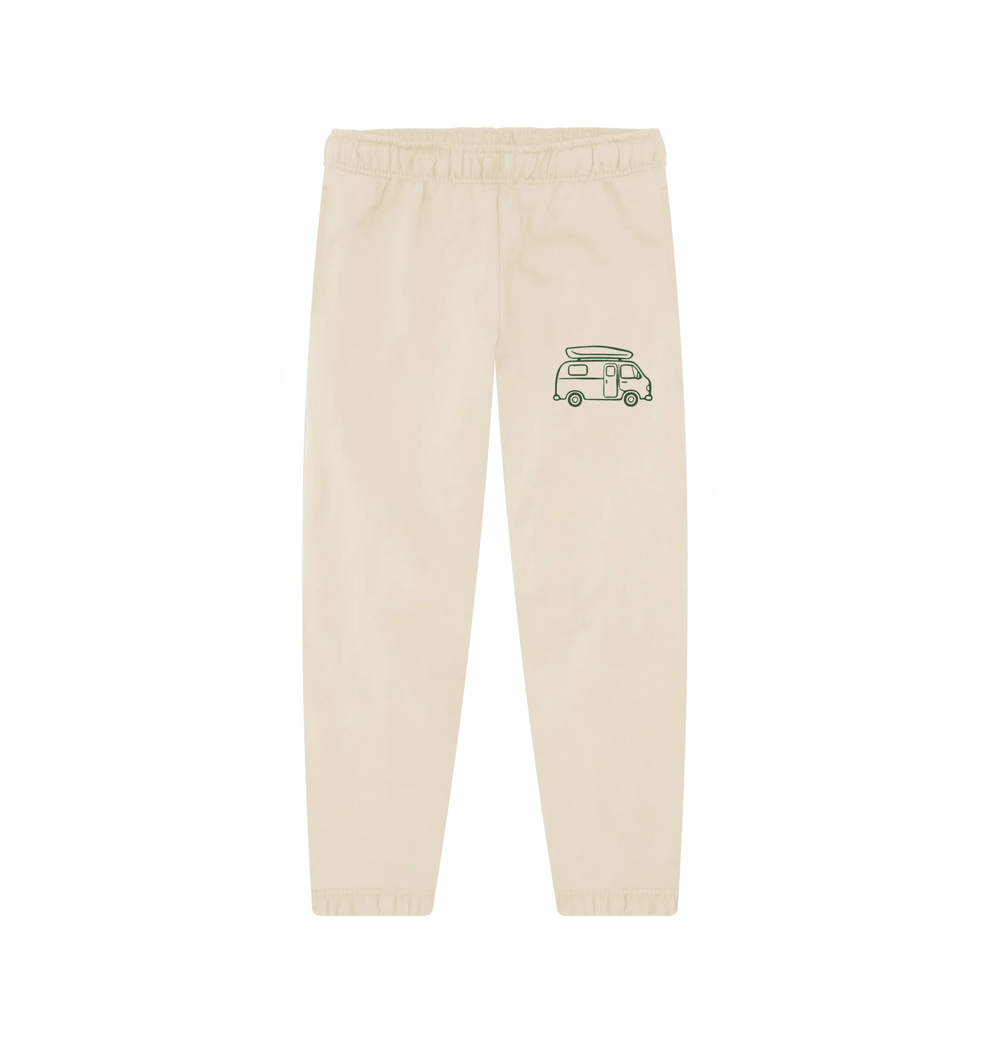 Warm fleece-lined Van babe design jogging bottoms for women enjoying travel, outdoor activities, and campervan living