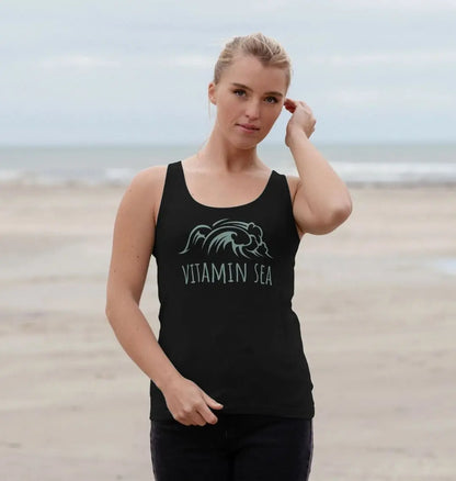 Vitamin Sea Eco-friendly organic cotton ocean vest for women black 