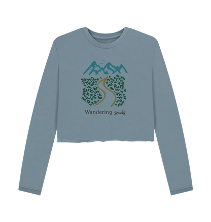 Wandering Souls Women’s Boxy Jumper with wilderness-inspired design, eco-friendly cozy jumper for adventurous women