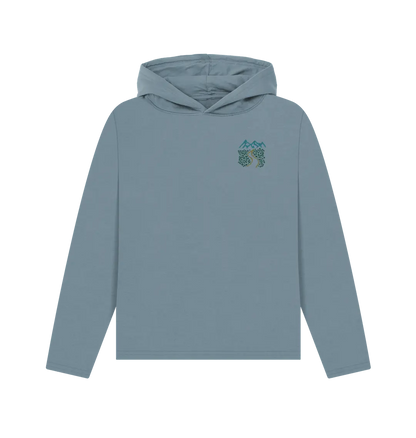 Wandering Souls Women’s Relaxed Fit Hoodie with wilderness-inspired design, eco-friendly hoodie for adventurous women