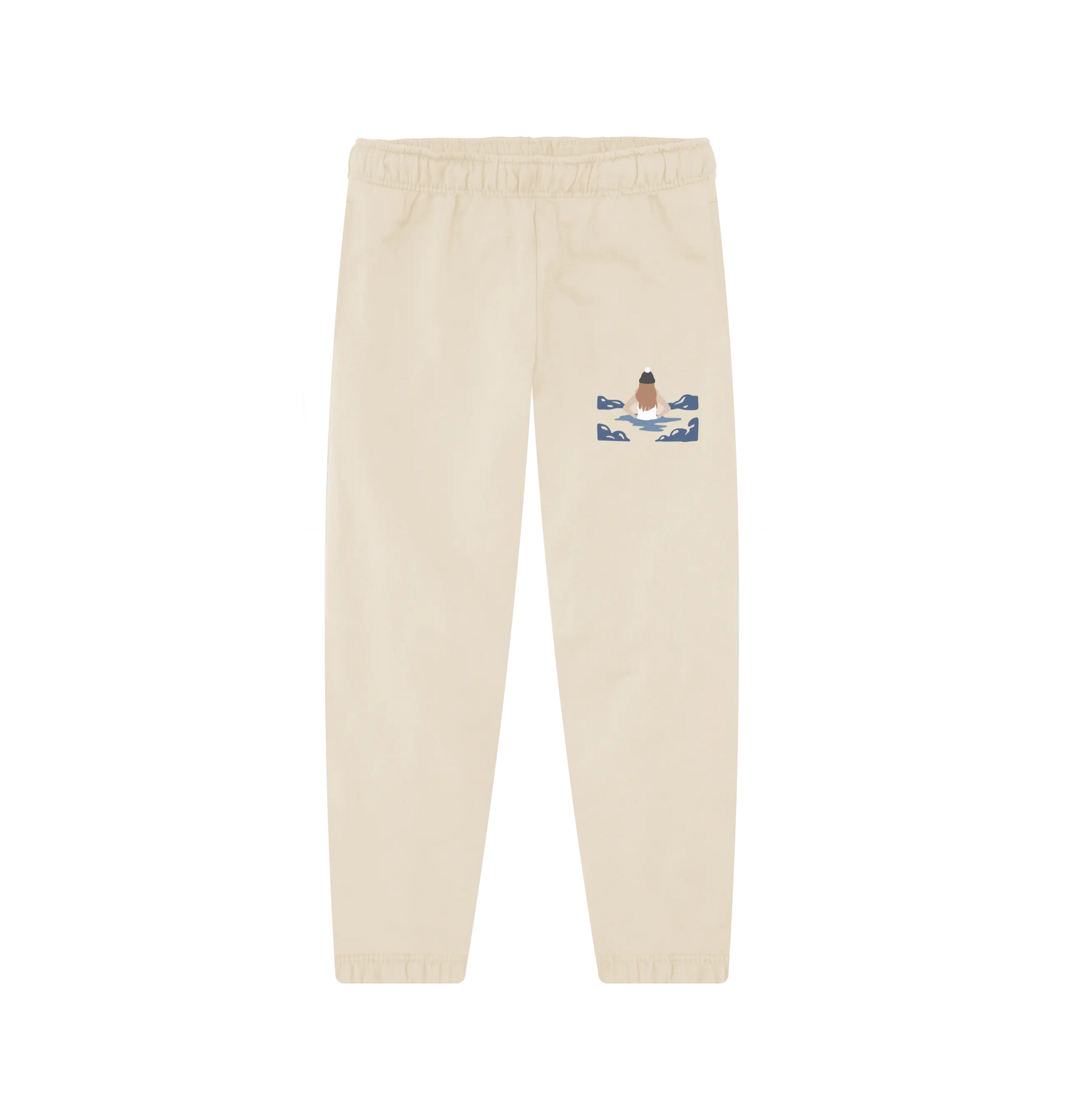 Wild Dipper Jogging Bottoms Warm fleece-lined jogging bottoms in Oat colour, for women enjoying lakes, rivers, and sea swims