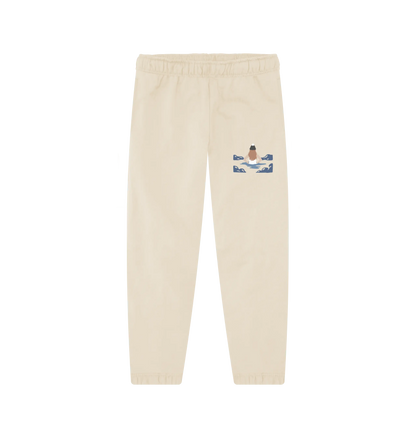Wild Dipper Jogging Bottoms Warm fleece-lined jogging bottoms in Oat colour, for women enjoying lakes, rivers, and sea swims