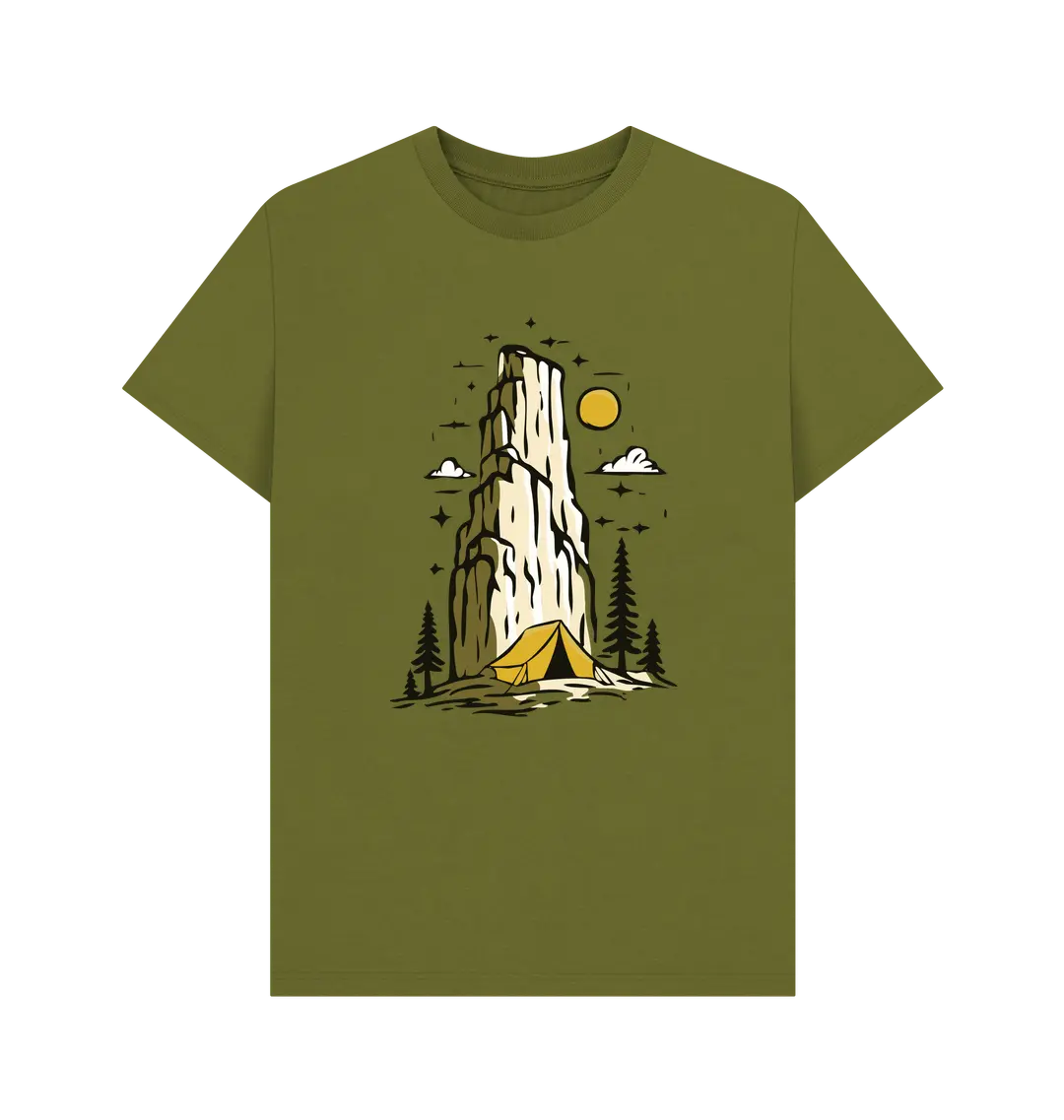 Organic cotton hiking t-shirt men’s sustainable outdoor apparel