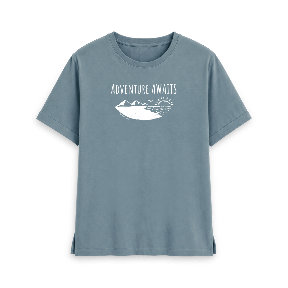 Stone Blue Printed T-shirt Front
