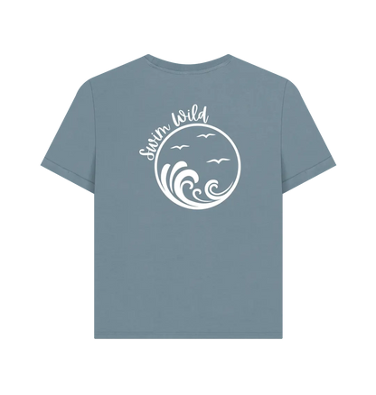 Stone Blue Printed T-shirt