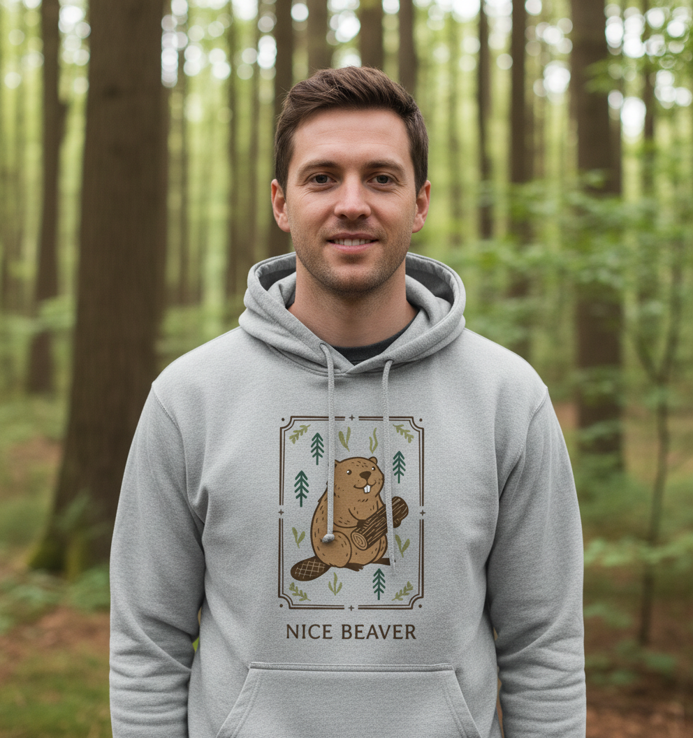 Light Heather Printed Hoody Front